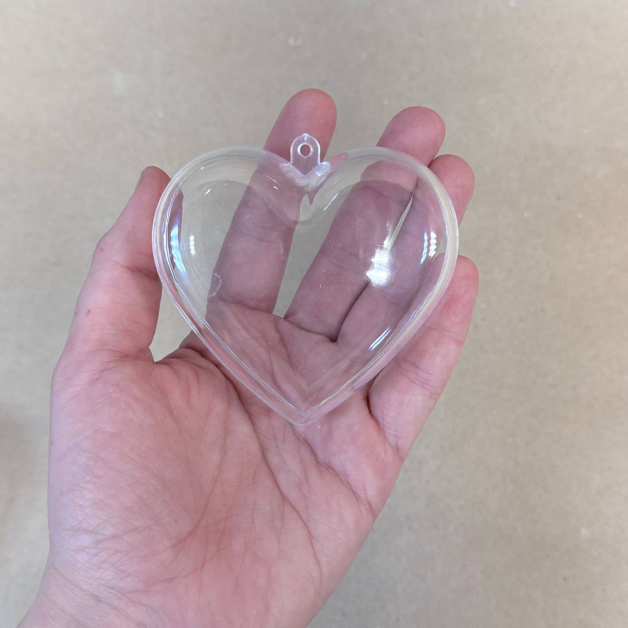 Заготовка Сердце пластиковое разъемное плоское d - 8 см