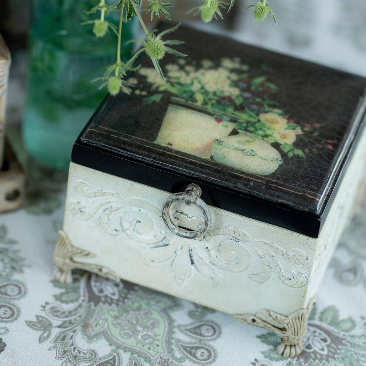 Набор для создания авторской Чайной шкатулки с кракелюрами и эпоксидной смолой