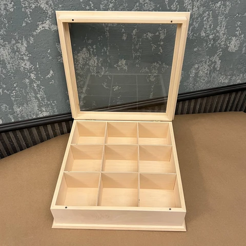 Заготовка Короб со стеклом на 9 отделений