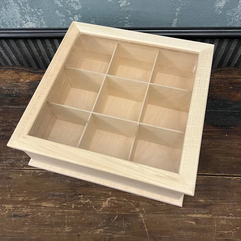 Заготовка Короб со стеклом на 9 отделений
