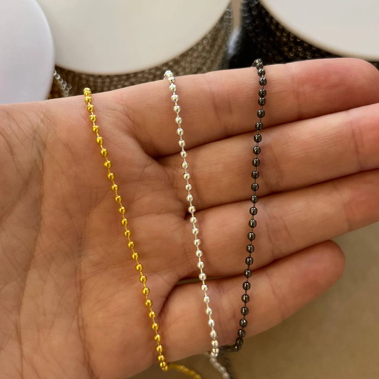 Цепочка шариковая металлическая