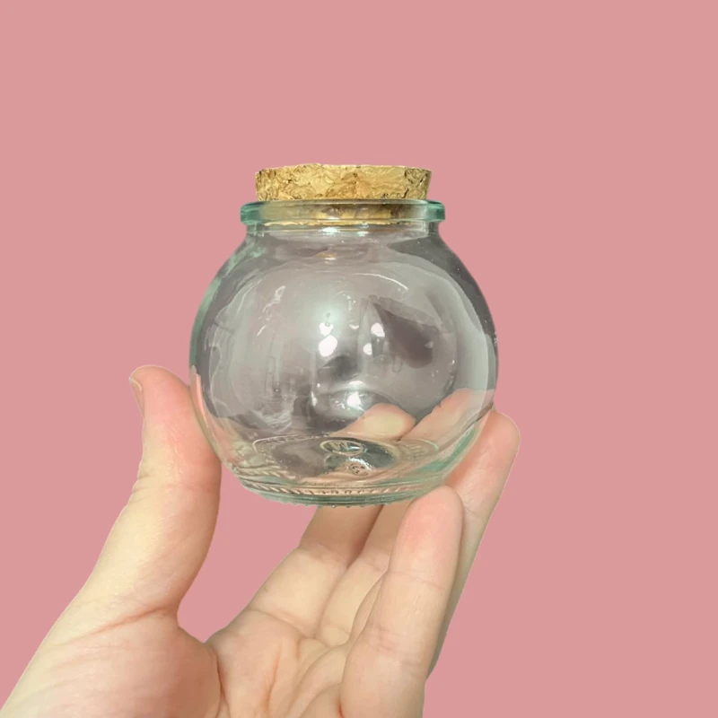 Банка BS17 стеклянная 9 х 9х 10 см с пробковой крышкой