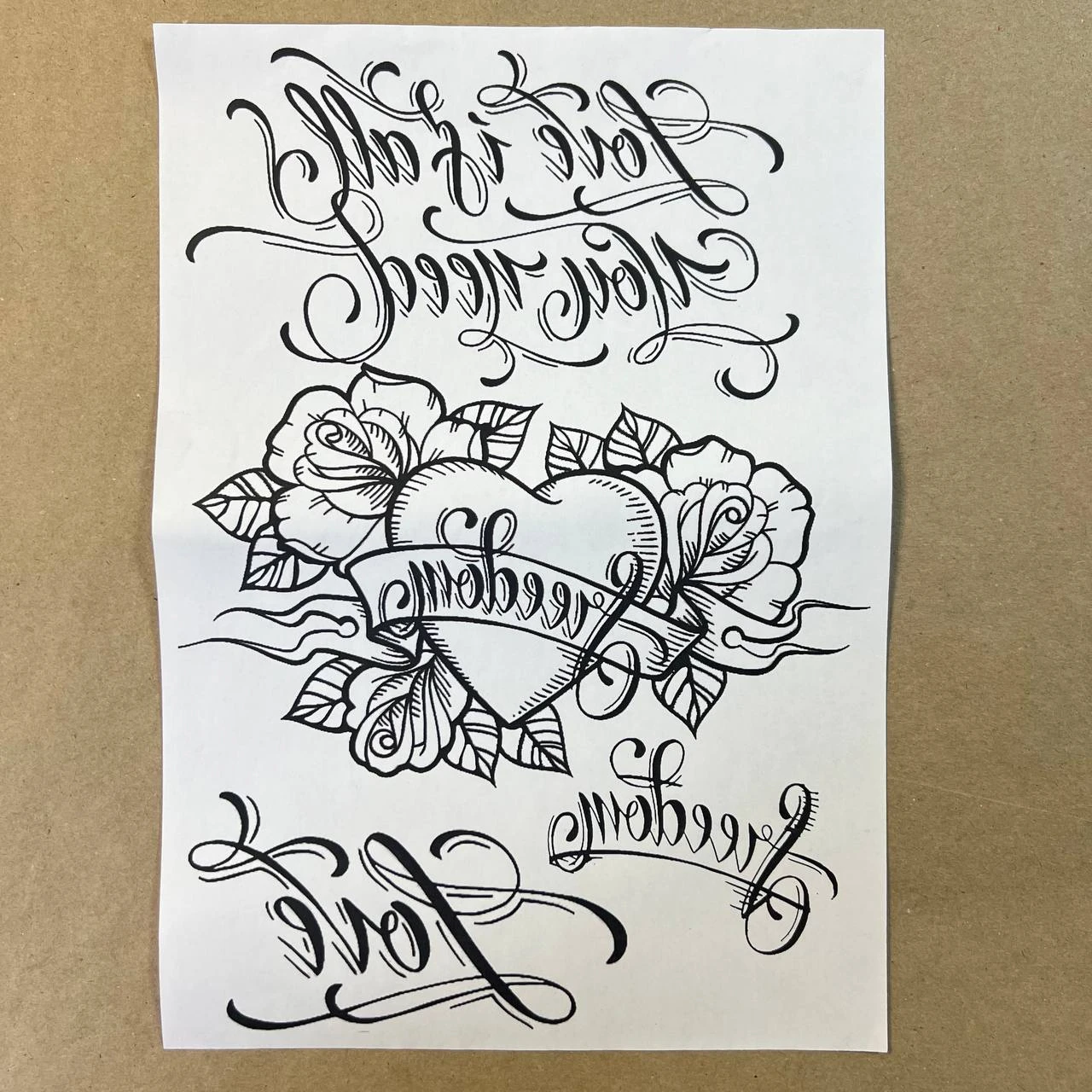 Распечатка ЧБ2 29,5 х 21 см для вживления