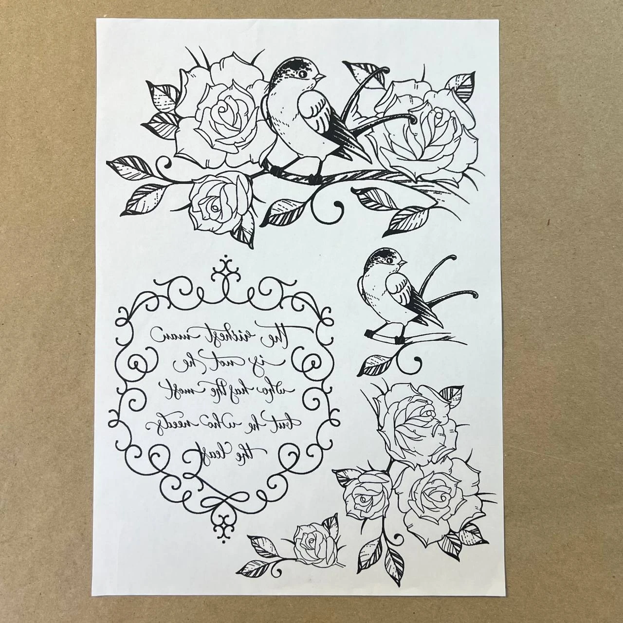 Распечатка ЧБ4 29,5 х 21 см для вживления