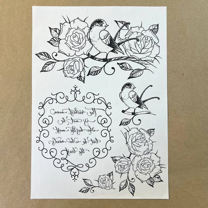 Распечатка ЧБ4 29,5 х 21 см для вживления