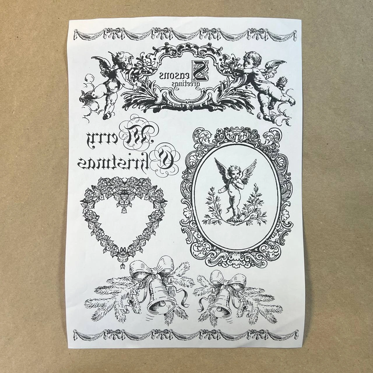 Распечатки ЧБ7 29,5 х 21 см для вживления