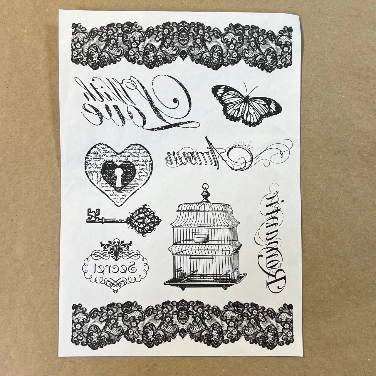 Распечатки ЧБ12 29,5 х 21 см для вживления