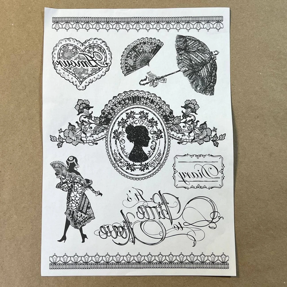 Распечатки ЧБ12 29,5 х 21 см для вживления