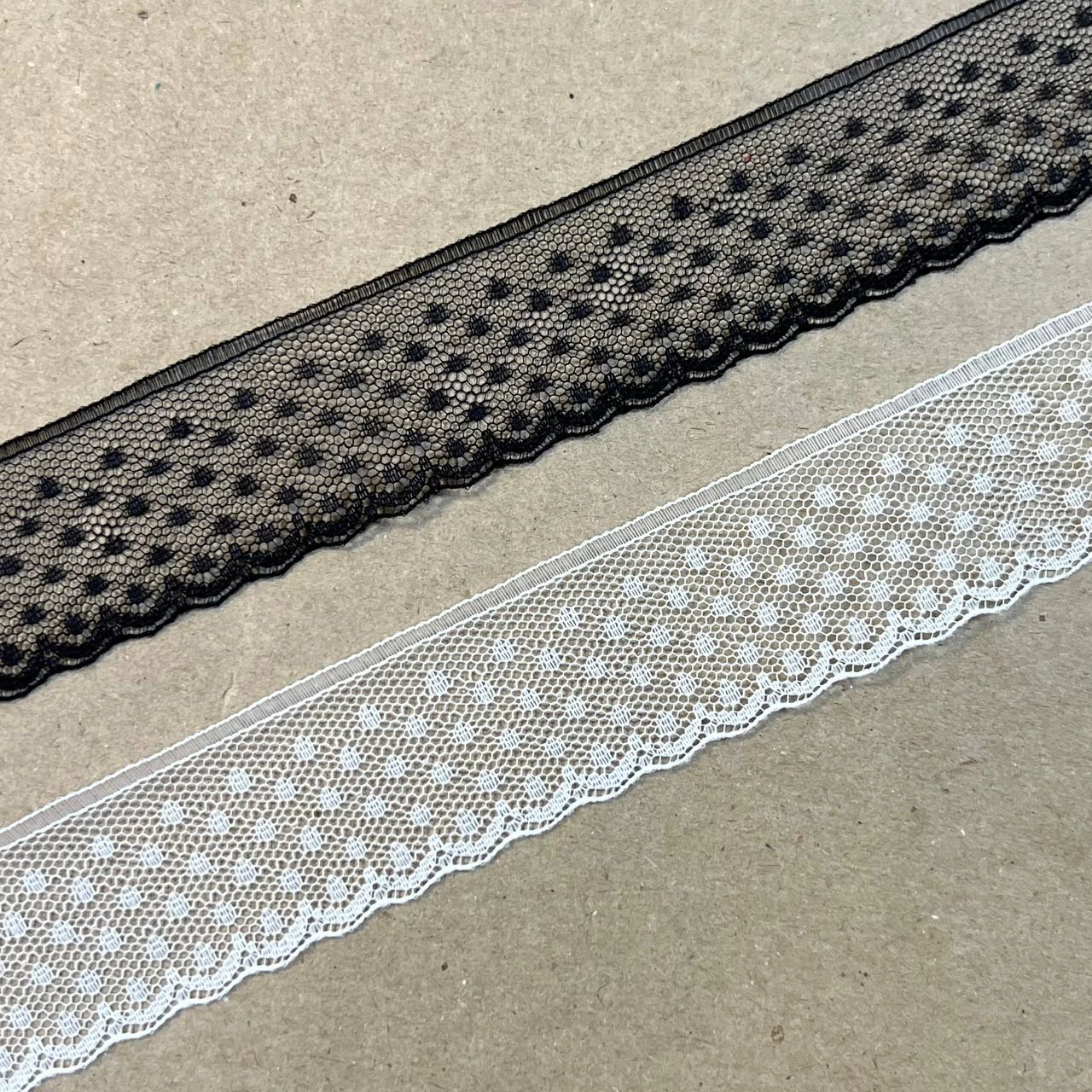 Кружево капроновое бордюрное «Горох» 3 см