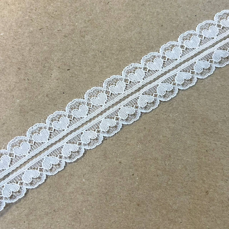 Кружево капроновое с рисунком «Сердца» 3 см