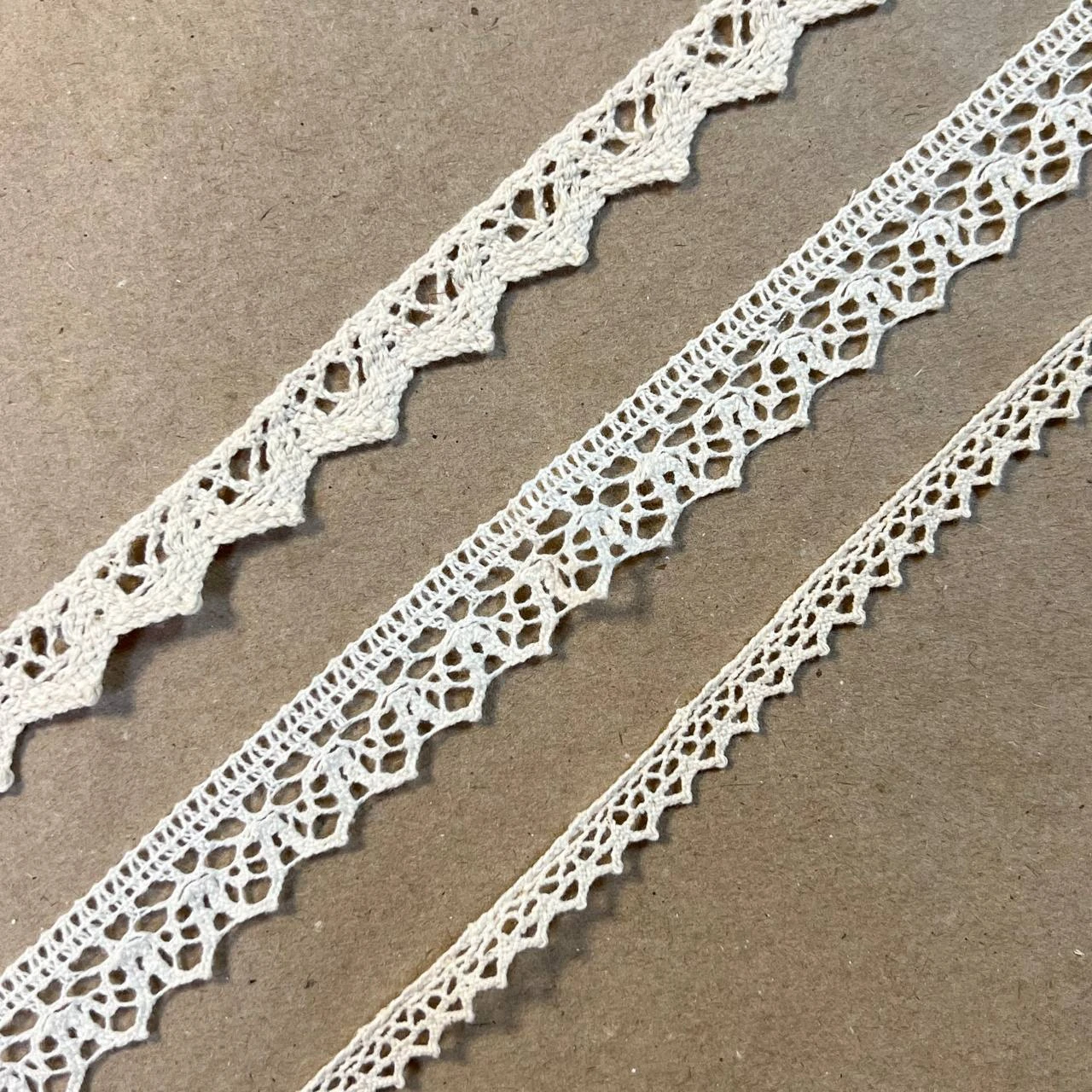 Кружево хлопковое бордюрное с треугольным узором