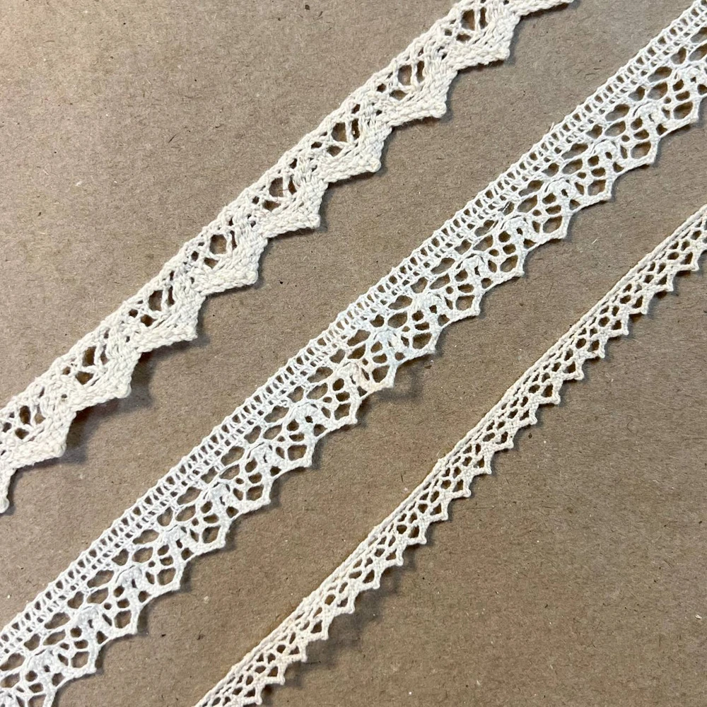 Кружево хлопковое бордюрное с треугольным узором