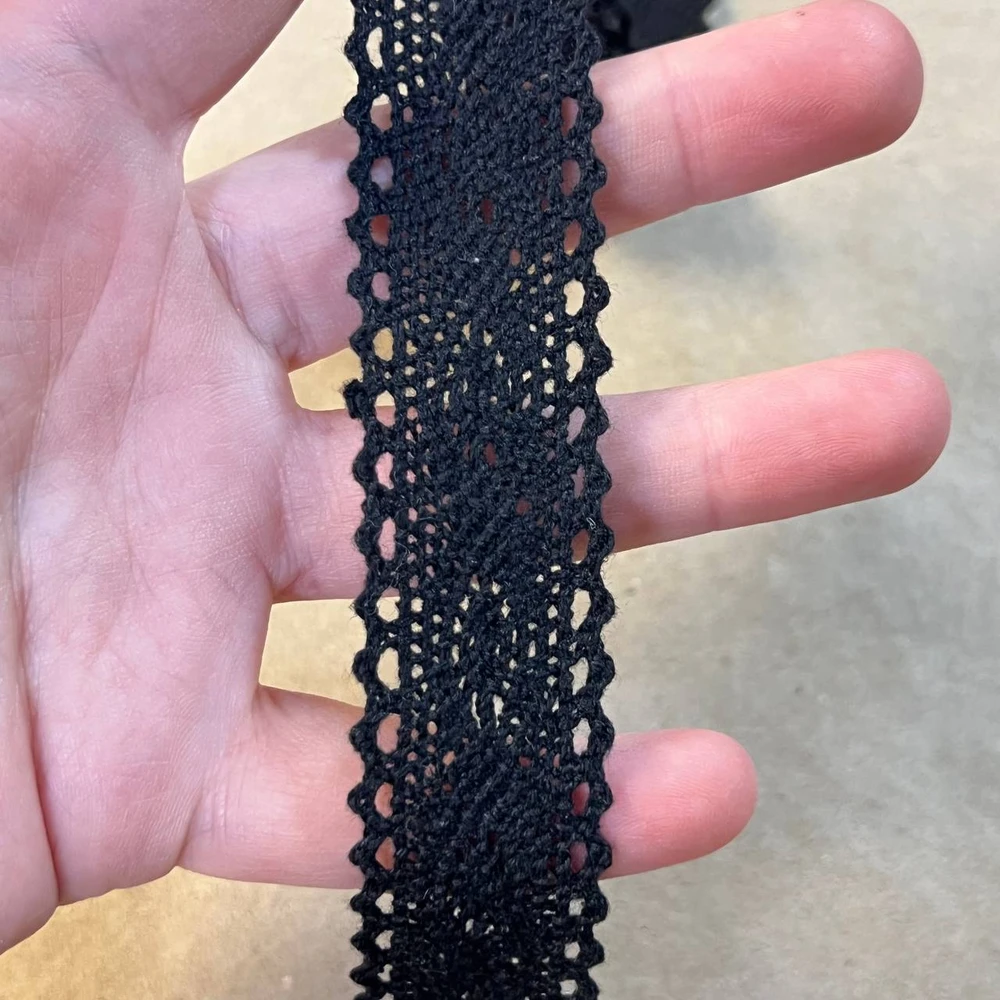 Кружево хлопковое 2,5 см черное