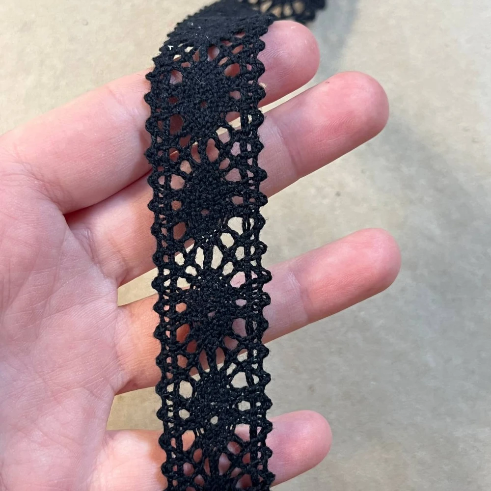 Кружево хлопковое 2,5 см черное