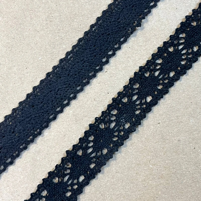 Кружево хлопковое 2,5 см черное