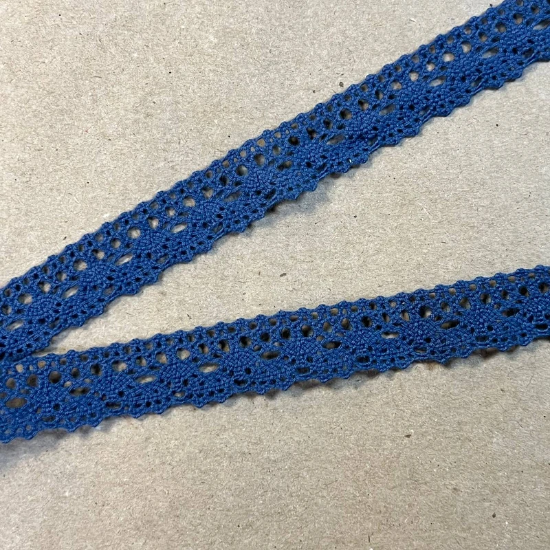 Кружево хлопковое бордюрное 1,6 см василек