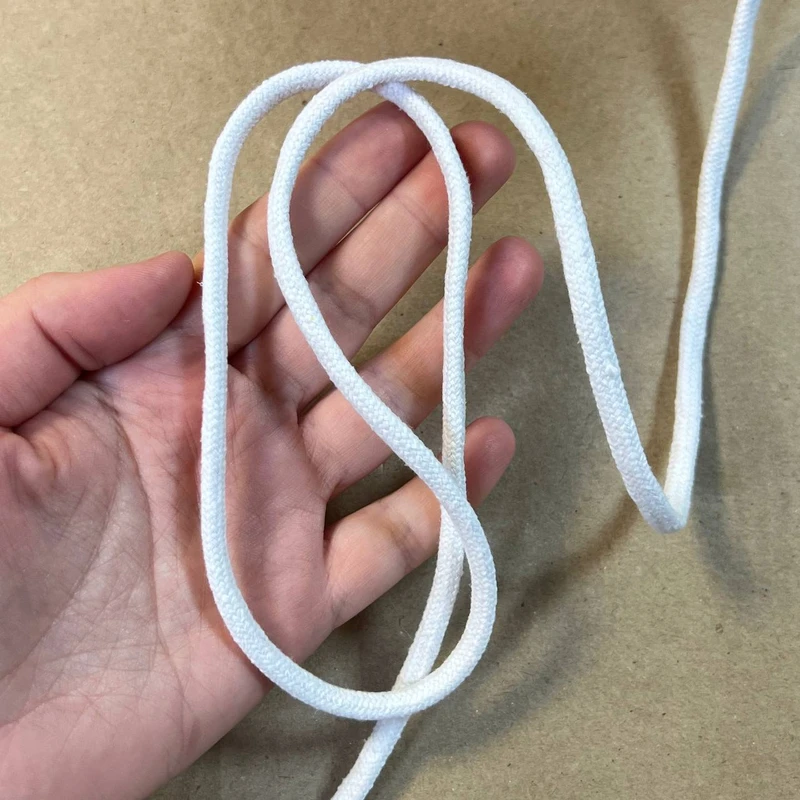 Шнур хлопковый круглый 0,5 см белый