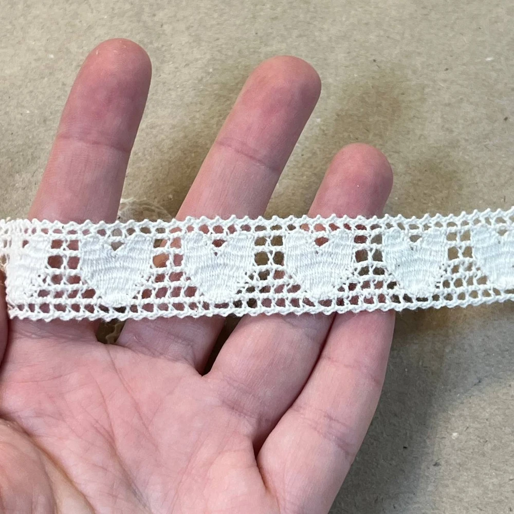 Кружево хлопковое с рисунком «Сердца» 2 см